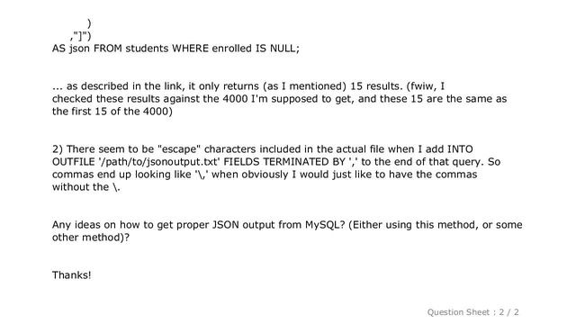 MySQL : How to export a MySQL database to JSON? смотреть онлайн