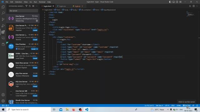 How To Enable Go Live Button in Visual Studio Code|Live Server Extension@hrikves @CodeWithHarry смотреть онлайн