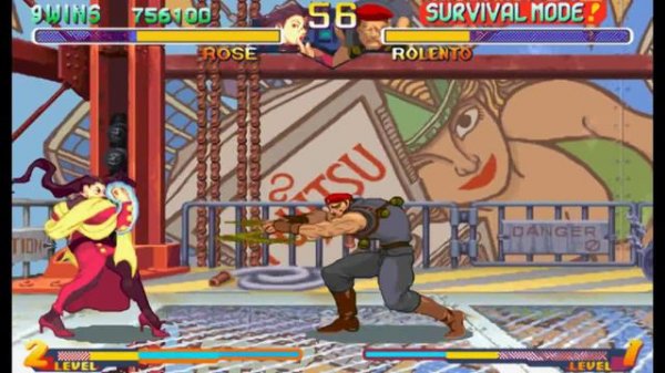 Street Fighter Alpha 2(Zero 2) Rose Survival Mode Expert difficulty no death playthrough