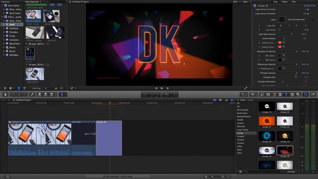 Монтаж видео в FPCX. Как сделать интро в Final Cut Pro X?