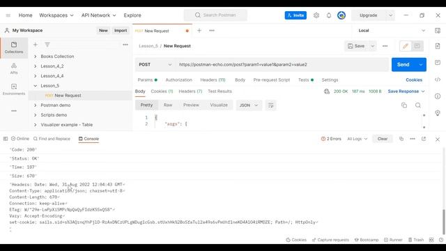 Postman для QA. Получение данных ответа в скриптах. смотреть онлайн