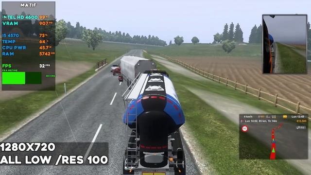 Euro Truck Simulator 2 Intel HD Graphics 4600 / i5 4570 смотреть онлайн