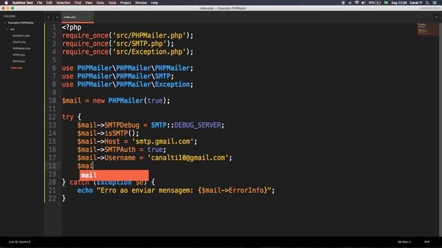 Como enviar Emails com PHP (Autenticados / Gmail) смотреть онлайн