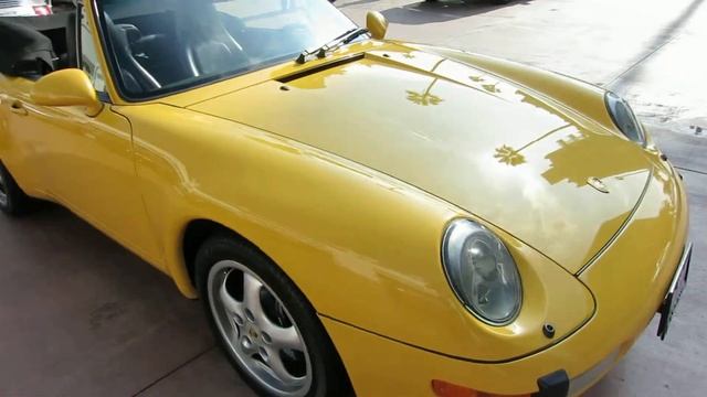 1996 Porsche Carrera Cabriolet in Speed Yellow with Black leather interior смотреть онлайн