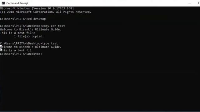 Create and Edit a text file using CMD on Windows 10 смотреть онлайн