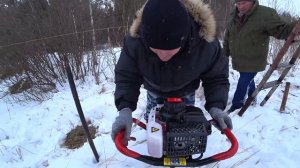 Мотобур ADA Ground Drill 7 обзор | бурение мерзлого грунта зимой | Розыгрыш на канале