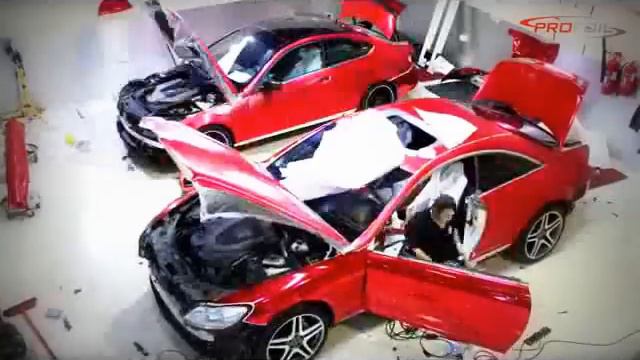 2013 Mercedes Benz Cl63 AMG and C63 wrapped in candy red chrome brushed by http://wrapuae.com смотреть онлайн