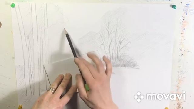 Пейзаж карандашом. Урок 1 смотреть онлайн