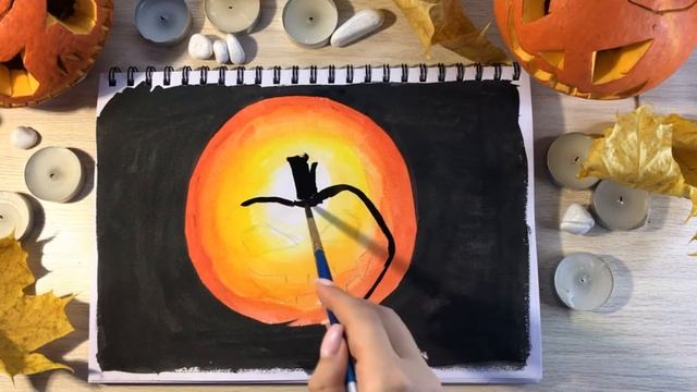 Рисуем тыкву на HALLOWEEN за 5 минут красками за 100 рублей смотреть онлайн