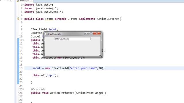 14- برمجة واجهات المستخدم في جافا ( GUI in JAVA )، حقل إدخال النص JTextField смотреть онлайн