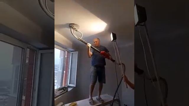 Шлифовка потолка под покраску 1 часть смотреть онлайн