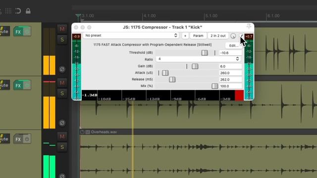 JS: 1175 Compressor In REAPER