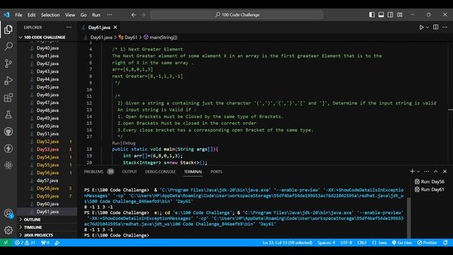 Day 61 of 100 Days Code: Mastering Stack - Next Generator Element and Validating Parentheses in Jav смотреть онлайн