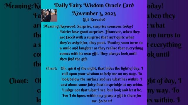 Daily Fairy Wisdom Oracle Card November 4, 2023 #tarot смотреть онлайн