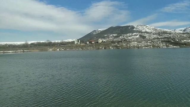 Горное озеро в селе Мраморное Симферопольского района Крыма Весна 2022,21 марта.Возвращение зимы!;- смотреть онлайн