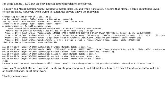 Ubuntu: Unable to launch mariadb server смотреть онлайн