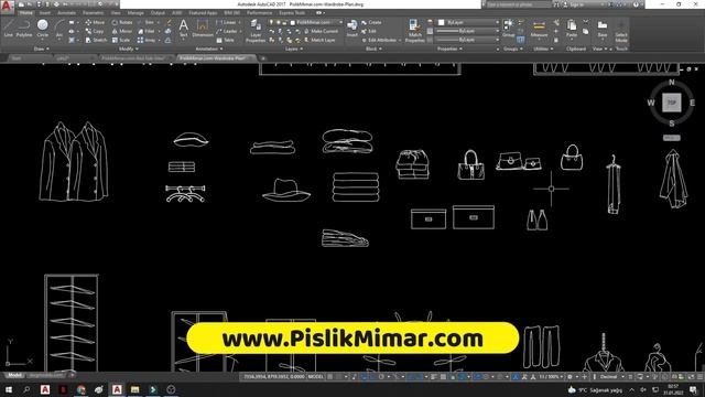Wardrobe Plan Dwg - AutoCAD Block Download Link ⏬ (697,65 KB) смотреть онлайн