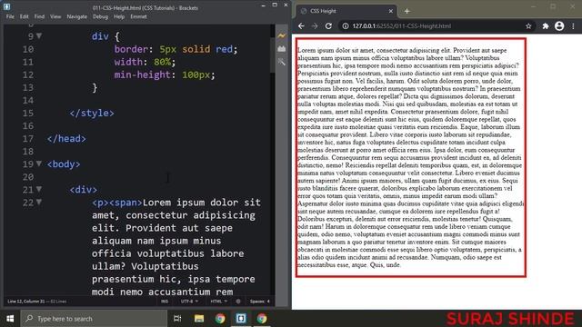 CSS Tutorial : CSS Height | Web development tutorials #18 смотреть онлайн