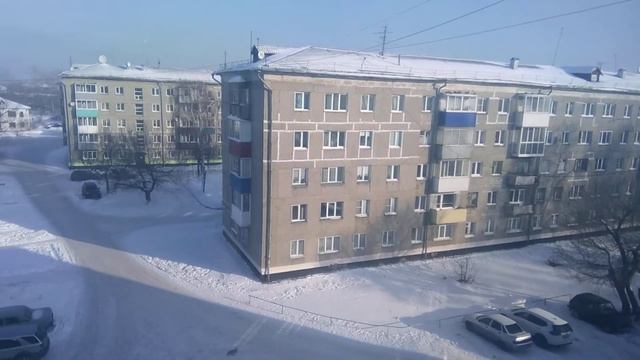 Вид с пятого этажа Притомский Новокузнецк Кузбасс 20 01 2021 мороз -25С