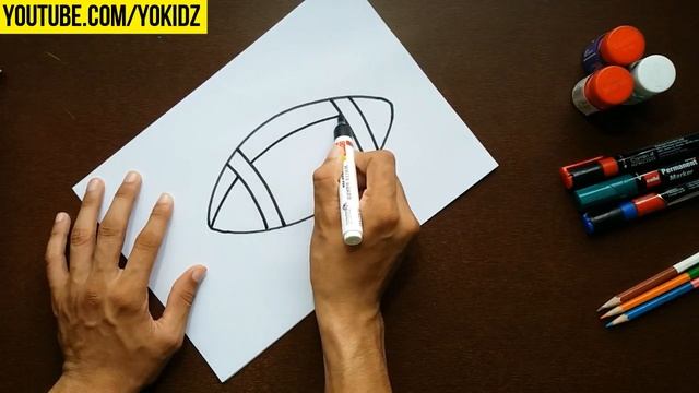 How to draw AMERICAN FOOTBALL for kids смотреть онлайн