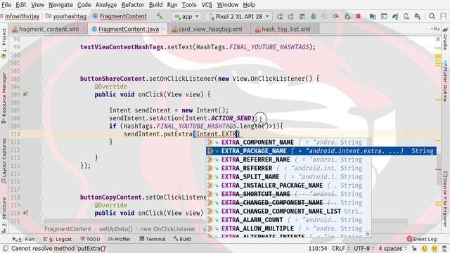 YouTube Hash Tag App in Android Studio Part 19 | Share app Functionality | Your Hash Tag App смотреть онлайн