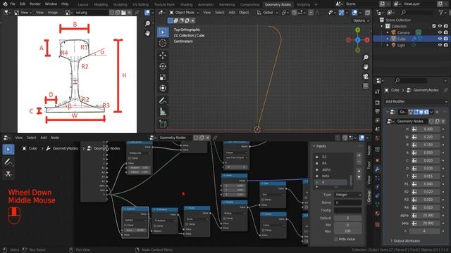 Blender tutorial - parametric rail profile with geometry nodes смотреть онлайн