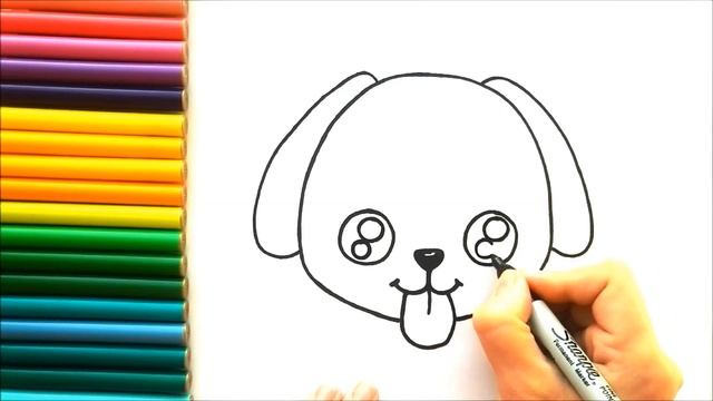 Очень простой рисунок собаки - Как нарисовать собаку (щенка) смотреть онлайн