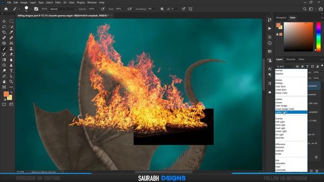 Falling Dragon - Photoshop Art | Speed Art смотреть онлайн