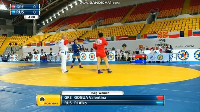 Чемпионат Европы по самбо 2021 - АЙКО РИ 1 поединок смотреть онлайн