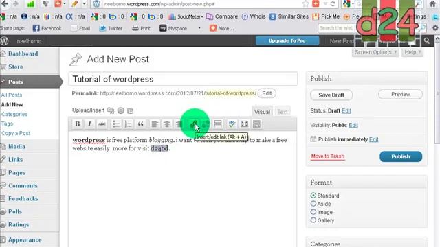 wordpress tutorial part-4( how to create post,add link or image ) смотреть онлайн