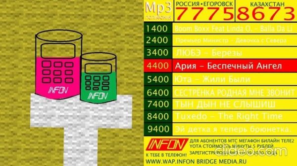 Реклама INFON Россия Егоровск 7775 Казахстан 8673 1400 Егоровск 2027