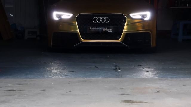 Audi S5 Sportback Full Wrapped in Satin Gold Chrome by Impressive Wrap (Hong Kong) смотреть онлайн