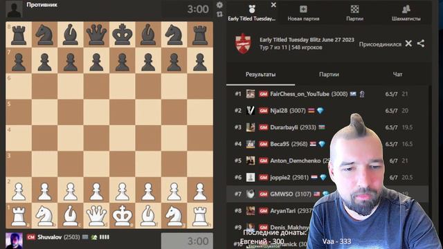 Любитель против шахматных профи! Титульный вторник 27/06/2023 смотреть онлайн