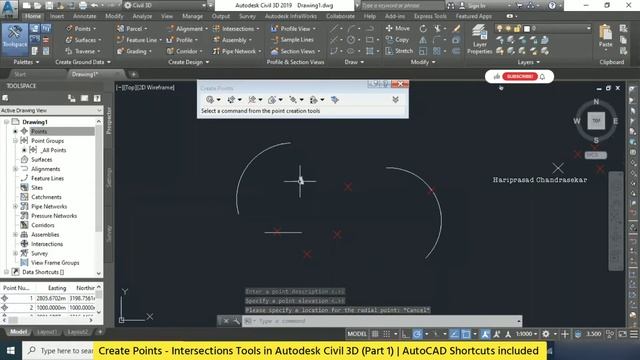 Create Points - Intersections Tools in Autodesk Civil 3D (Part 1) | AutoCAD Shortcuts included смотреть онлайн