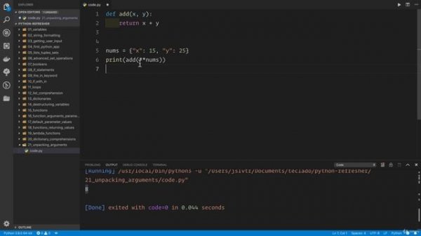 02 - A Full Python Refresher - 023 Unpacking arguments
