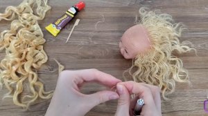 Самый быстрый способ перепрошивки волос кукле. Реставрация кукол.