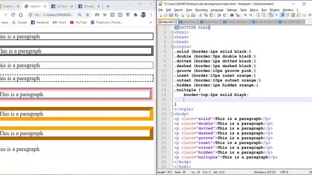 CSS Borders | solid, dotted, dashed, double, inset, outset, groove hidden, multiple-border смотреть онлайн