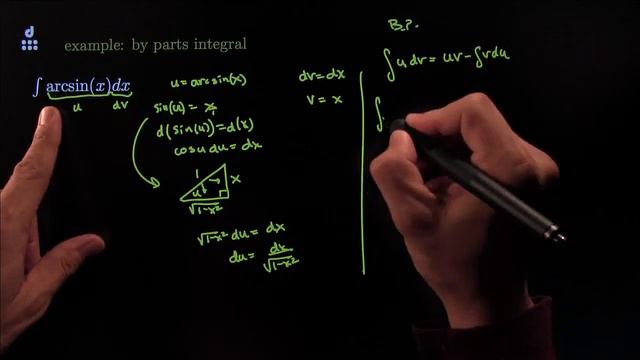 150.05.04 integration by parts example 8: integrate arcsin(x) смотреть онлайн