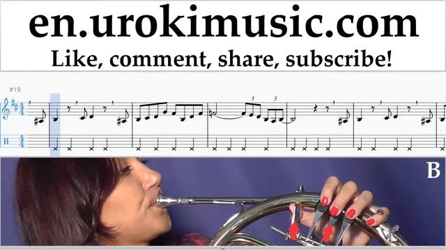 How To Play French Horn The Pink Panther - Theme Song Tabs Part#2 Um-i352