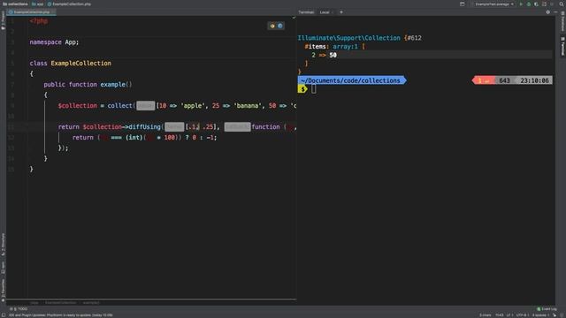DiffUsing DiffAssocUsing DiffKeysUsing | Laravel Collections