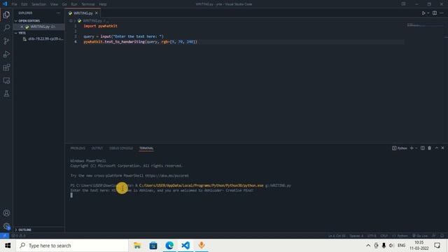 How to convert Text to Handwriting using Python! PyWhatkit | 98% Realistic Very easy | Abhicoder смотреть онлайн