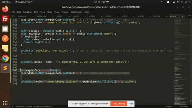 Update and Delete cookie in javascript смотреть онлайн