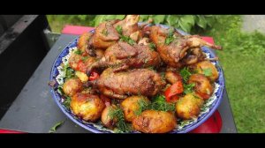 ПЕРЕПЁЛКИ С ОВОЩАМИ В КАЗАНЕ НА КОСТРЕ