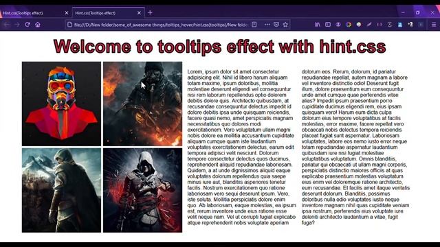 Create animated tooltips usinng css framework || Hint.css || html css js смотреть онлайн