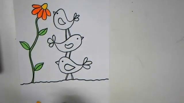 Colorful Chickadees Directed Drawing смотреть онлайн