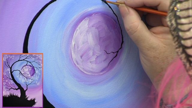 Cherry Tree holding the Moon Step by Step Acrylic Painting for Beginners | TheArtSherpa смотреть онлайн