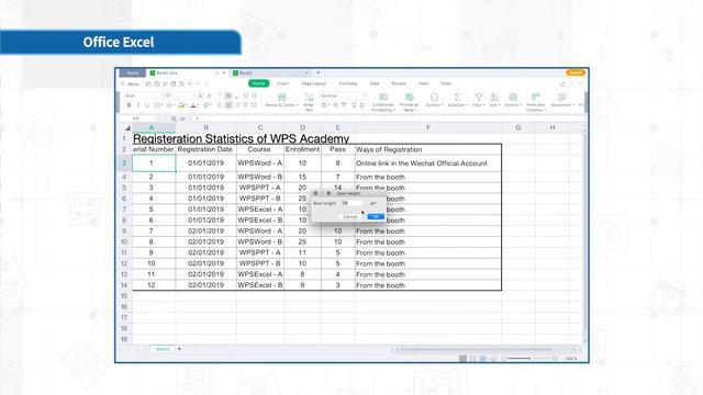 [WPS Office] Excel 3.4: How to Adjust Row Height & Column Width [Tutorial] смотреть онлайн