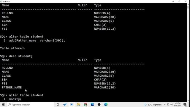 How to make changes in oracle Table structure using SQL11g смотреть онлайн
