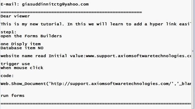 Add hyperlink Oracle forms смотреть онлайн