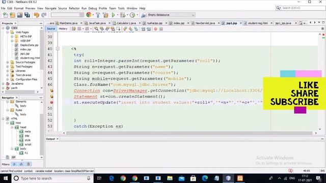 Live class on Advanced Java| B.Tech CSE6th Sem Java | JSP (JDBC ) Mysql |Student Registration Java смотреть онлайн